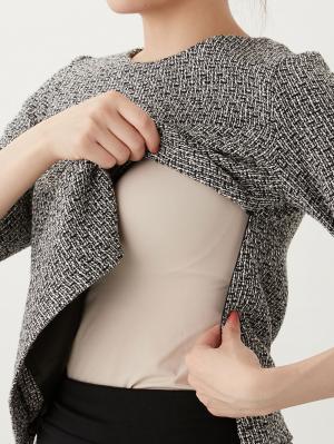 マタニティ ワンピース|ツイードトップス&フレアスカートセット　マタニティ・産後【出産後も長く使える】