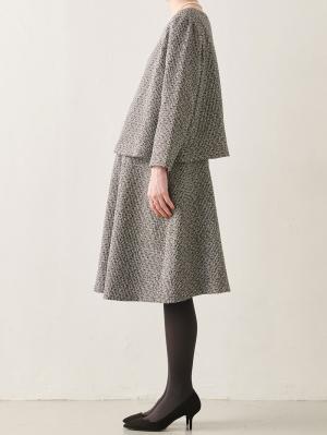 マタニティ ワンピース|ツイードトップス&フレアスカートセット　マタニティ・産後【出産後も長く使える】