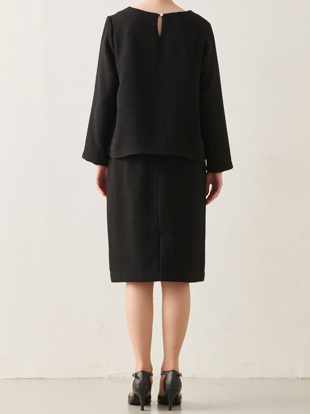 マタニティ ワンピース|ツイードトップス＆タイトスカートセット　マタニティ・産後【出産後も長く使える】