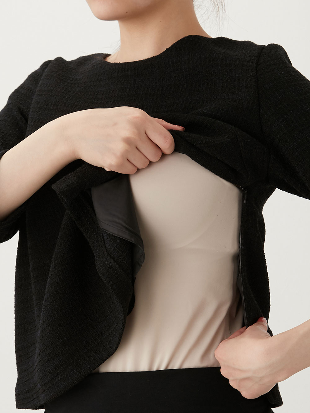 マタニティ ワンピース|ツイードトップス＆タイトスカートセット　マタニティ・産後【出産後も長く使える】