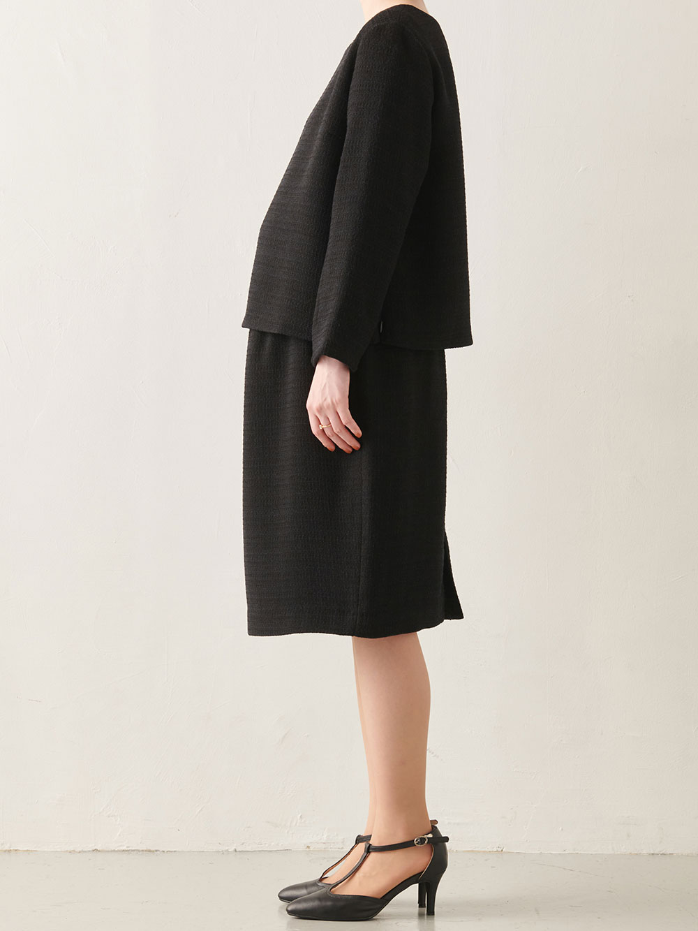 マタニティ ワンピース|ツイードトップス＆タイトスカートセット　マタニティ・産後【出産後も長く使える】