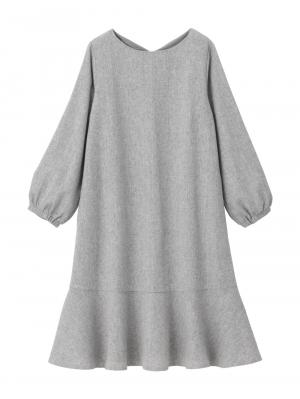 マタニティ ワンピース|裾切り替えツイードワンピース　マタニティ・産後【出産後も長く使える】|オフ×グレー