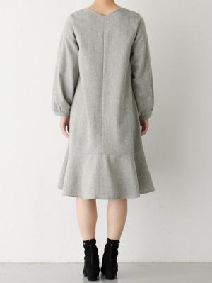 マタニティ ワンピース|裾切り替えツイードワンピース　マタニティ・産後【出産後も長く使える】