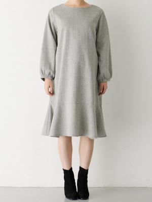 マタニティ ワンピース|裾切り替えツイードワンピース　マタニティ・産後【出産後も長く使える】