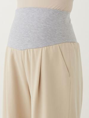 マタニティ パンツ|ウールライクワイドストレートパンツ　マタニティ・産後【出産後も長く使える】