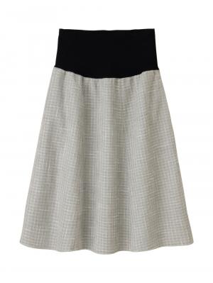 マタニティ スカート|カラーツイードフレアスカート【出産後も長く使える】|ペールグレー