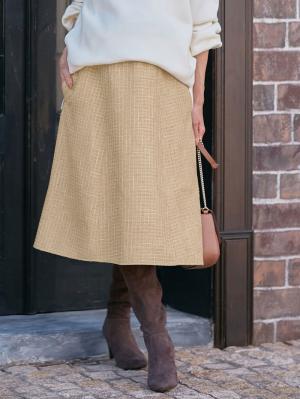 カラーツイードフレアスカート【出産後も長く使える】10262