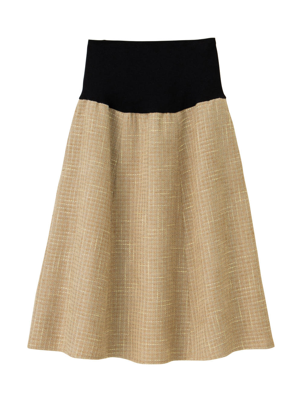 マタニティ スカート|カラーツイードフレアスカート【出産後も長く使える】|ベージュ