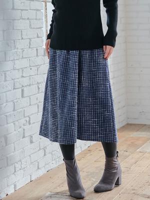 カラーツイードフレアスカート【出産後も長く使える】10262