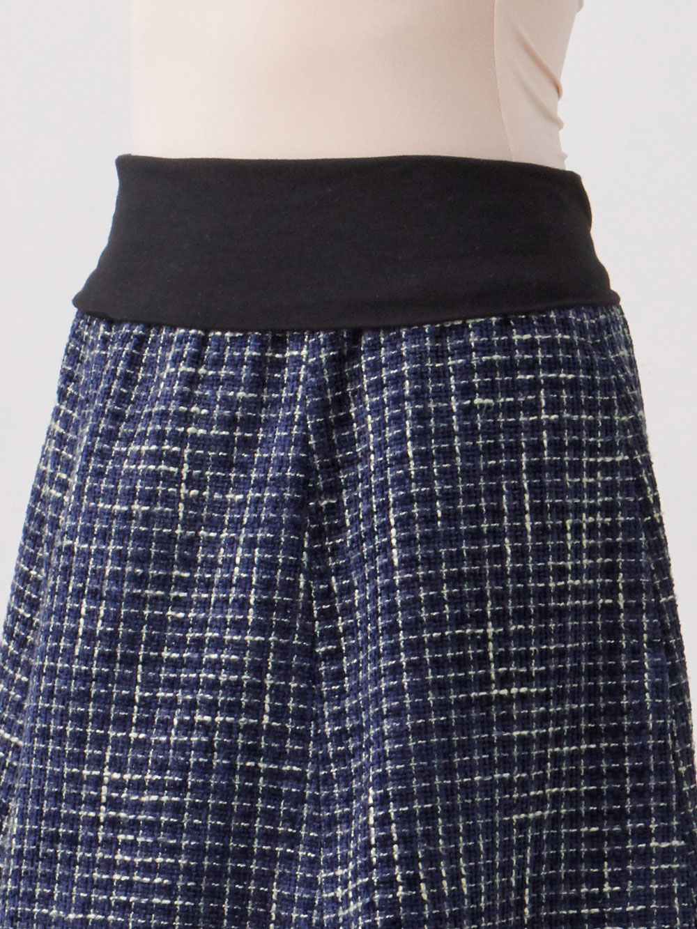 マタニティ スカート|カラーツイードフレアスカート【出産後も長く使える】