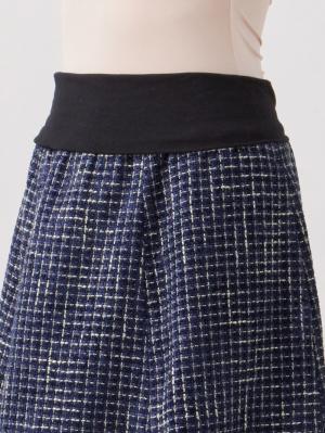 マタニティ スカート|カラーツイードフレアスカート【出産後も長く使える】