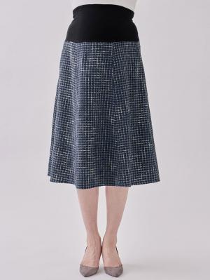 マタニティ スカート|カラーツイードフレアスカート【出産後も長く使える】