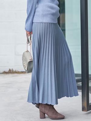 マタニティ スカート|ニットフレアスカート　マタニティ・産後【出産後も長く使える】|ブルーグレー