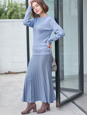 マタニティ スカート|ニットフレアスカート　マタニティ・産後【出産後も長く使える】|ブルーグレー