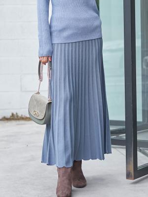マタニティ スカート|ニットフレアスカート　マタニティ・産後【出産後も長く使える】|ブルーグレー