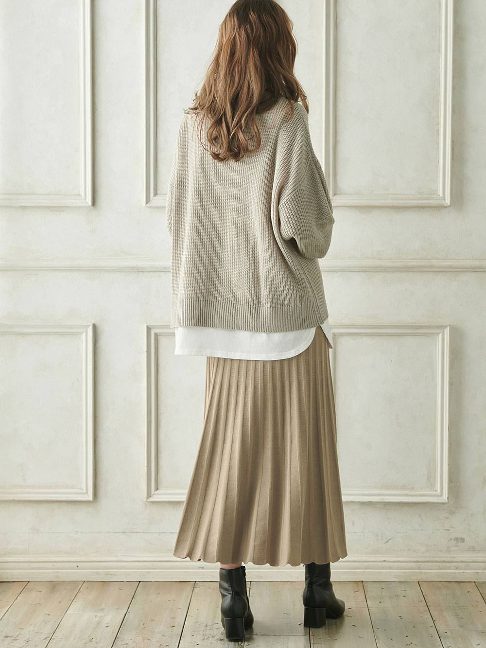 マタニティ スカート|ニットフレアスカート　マタニティ・産後【出産後も長く使える】|ベージュ