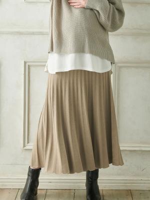 マタニティ スカート|ニットフレアスカート　マタニティ・産後【出産後も長く使える】|ベージュ