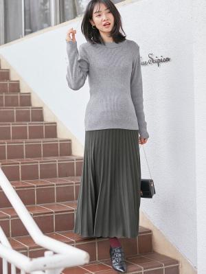 マタニティ スカート|ニットフレアスカート　マタニティ・産後【出産後も長く使える】|チャコール