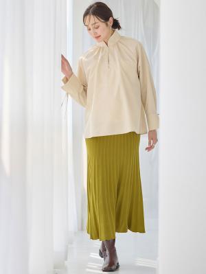 マタニティ スカート|ニットフレアスカート　マタニティ・産後【出産後も長く使える】|ペールマスタード
