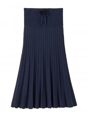 マタニティ スカート|ニットフレアスカート　マタニティ・産後【出産後も長く使える】|ネイビー