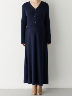 マタニティ ワンピース|レイヤード風ニットワンピース マタニティ・産後【出産後も長く使える】