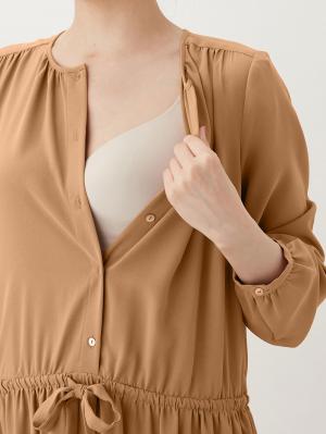 マタニティ ワンピース|ウエストドロストワンピース　マタニティ・産後【出産後も長く使える】