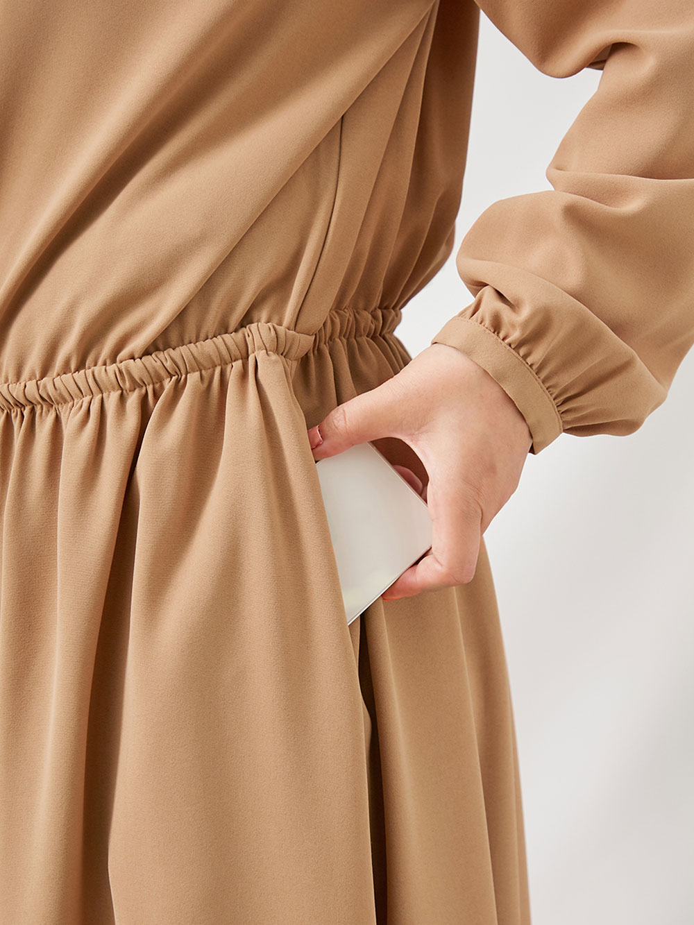 マタニティ ワンピース|ウエストドロストワンピース　マタニティ・産後【出産後も長く使える】