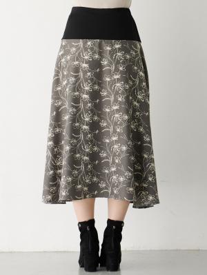 マタニティ スカート|フラワープリントフレアスカート　マタニティ・産後【出産後も長く使える】