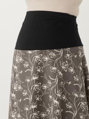 マタニティ スカート|フラワープリントフレアスカート　マタニティ・産後【出産後も長く使える】