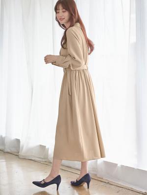 マタニティ ワンピース|トレンチワンピース　マタニティ・産後【出産後も長く使える】|ベージュ