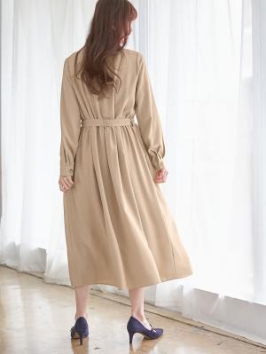 マタニティ ワンピース|トレンチワンピース　マタニティ・産後【出産後も長く使える】|ベージュ