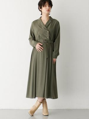 マタニティ ワンピース|トレンチワンピース　マタニティ・産後【出産後も長く使える】|カーキ