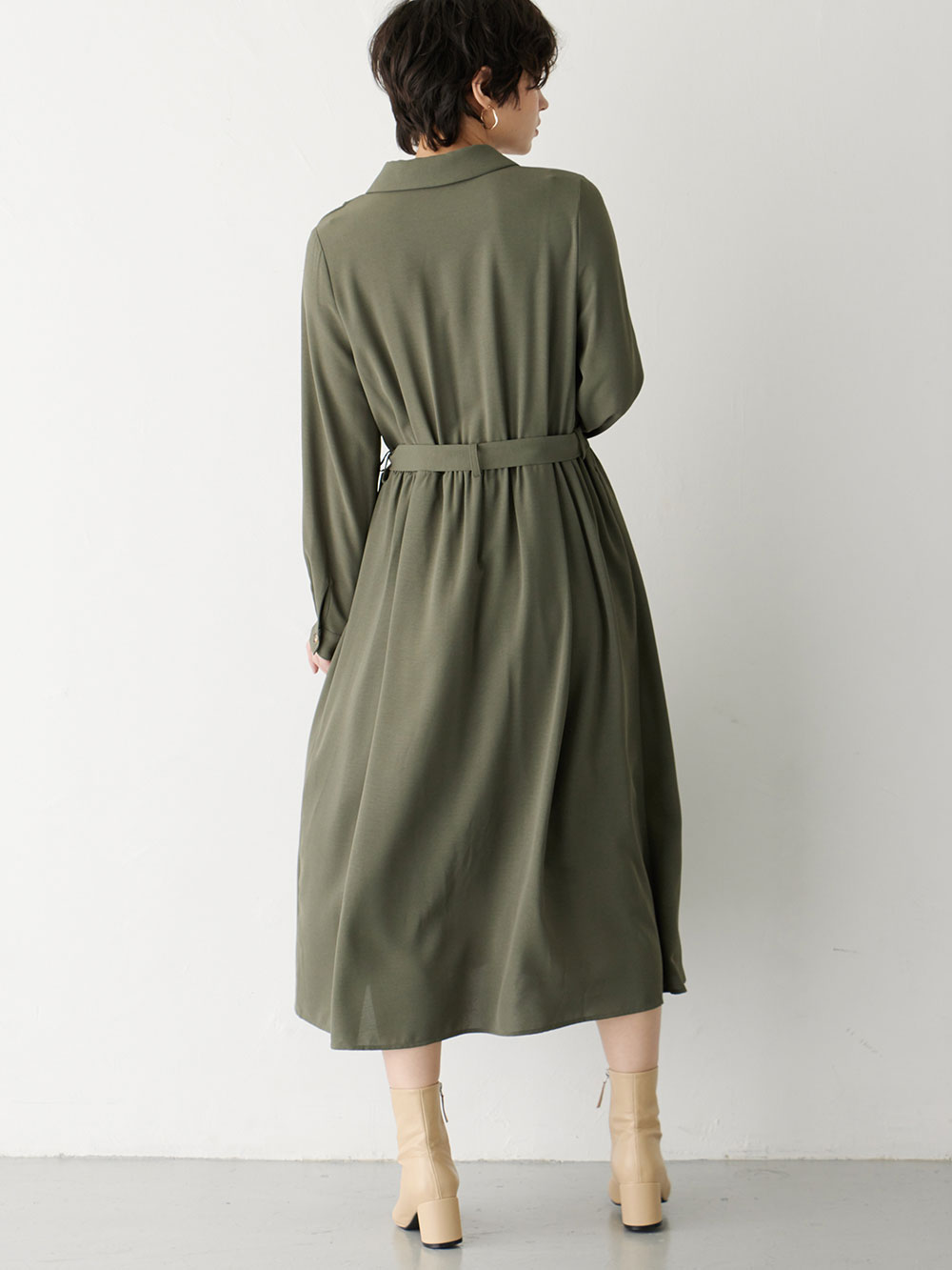 マタニティ ワンピース|トレンチワンピース　マタニティ・産後【出産後も長く使える】|カーキ