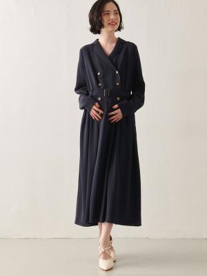 マタニティ ワンピース|トレンチワンピース　マタニティ・産後【出産後も長く使える】|ネイビー
