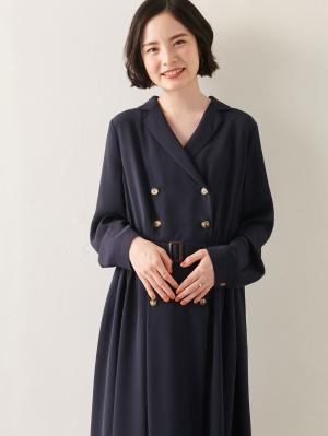 マタニティ ワンピース|トレンチワンピース　マタニティ・産後【出産後も長く使える】|ネイビー