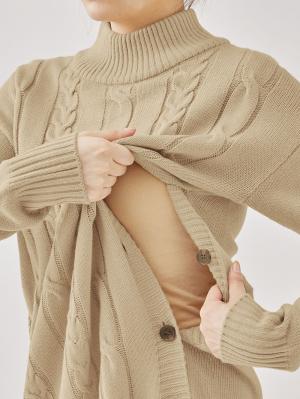 マタニティ ワンピース|ケーブルニットワンピース マタニティ・産後【出産後も長く使える】