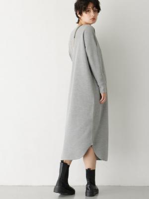 マタニティ ワンピース|ワッフルヘンリーネックワンピース　マタニティ・産後【出産後も長く使える】|杢グレー