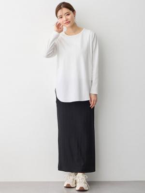 マタニティ トップス|カットソーシャツテールロンT マタニティ・産後【出産後も長く使える】|オフ