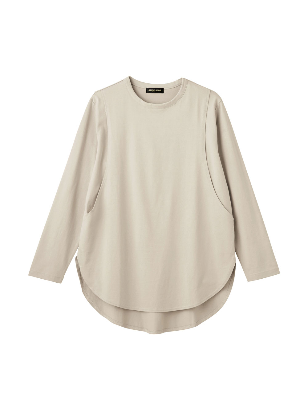 マタニティ トップス|カットソーシャツテールロンT マタニティ・産後【出産後も長く使える】|トープ