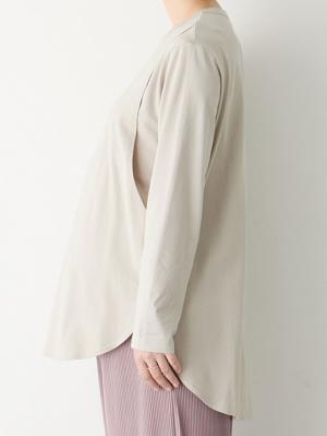 マタニティ トップス|カットソーシャツテールロンT マタニティ・産後【出産後も長く使える】