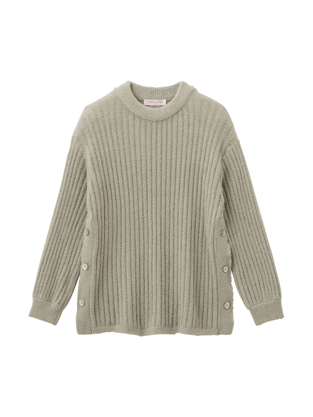 マタニティ トップス|やわらかニットサイドボタンプルオーバー　マタニティ・産後【出産後も長く使える】|カーキッシュベージュ