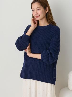 やわらかニットサイドボタンプルオーバー　マタニティ・産後【出産後も長く使える】10275