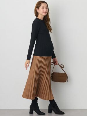 マタニティ トップス|【あったか～い。冬支度セール対象】リブニット　マタニティ・産後【出産後も長く使える】|ブラック