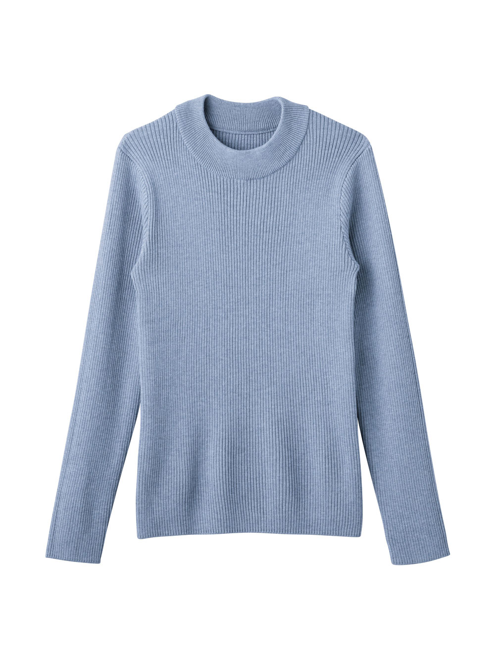 マタニティ トップス|【あったか～い。冬支度セール対象】リブニット　マタニティ・産後【出産後も長く使える】|ブルー