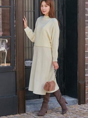 マタニティ ワンピース|Rosemadame（ローズマダム）ニットワンピース　マタニティ・産後授乳服【出産後も長く使える】|アイボリー