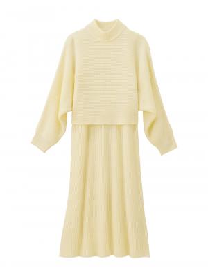 マタニティ ワンピース|Rosemadame（ローズマダム）ニットワンピース　マタニティ・産後授乳服【出産後も長く使える】|アイボリー