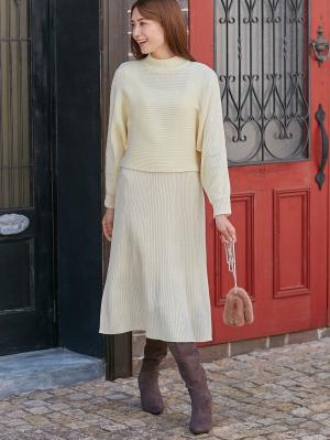 マタニティ ワンピース|Rosemadame（ローズマダム）ニットワンピース　マタニティ・産後授乳服【出産後も長く使える】|アイボリー