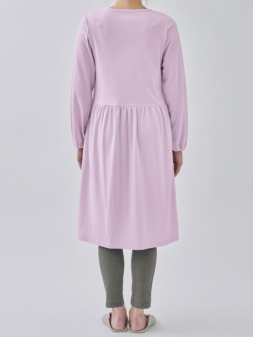 マタニティ パジャマ・ルームウェア|綿混やわらかスムース前開きワンピース×産後も使えるレギンスパジャマ【出産後も長く使える】