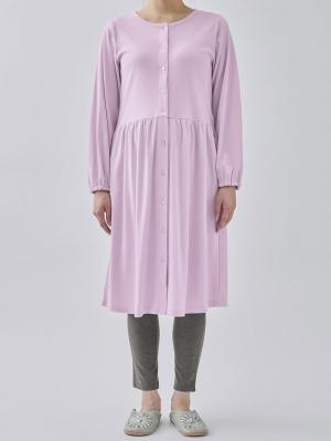 マタニティ パジャマ・ルームウェア|綿混やわらかスムース前開きワンピース×産後も使えるレギンスパジャマ【出産後も長く使える】