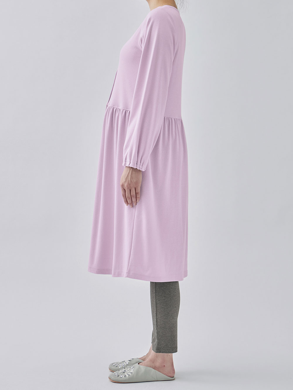 マタニティ パジャマ・ルームウェア|綿混やわらかスムース前開きワンピース×産後も使えるレギンスパジャマ【出産後も長く使える】